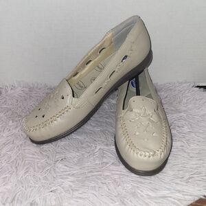 Dr Scholls Double Air Pillo Insoles LEATHER Tan Loafers Slip On SIZE 11W NWOT